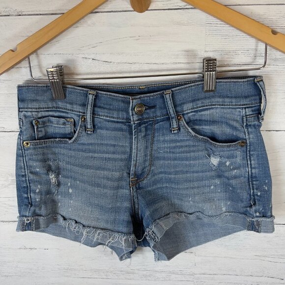 Abercrombie & Fitch Shorts Womens Size 25 Denim Distressed Cotton Blend Cut Off - Picture 3 of 14